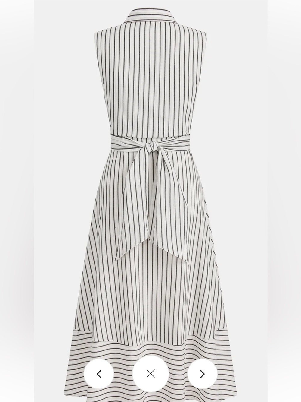 NWT Commense Striped Collared Sleeveless Tie Waist Midi Dress - Picture 3 of 7